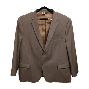 Caravelli Collezione Blazer Jacket Mens Sz 46W Tan Business Professional Wedding